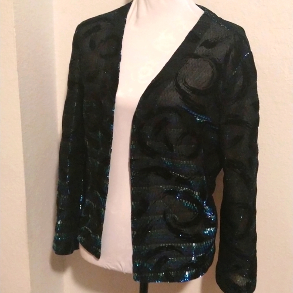 Beautiful Mermaid Color Metallic Sheer Jacket